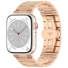 For Apple Watch Series 9 41mm Twill Stainless Steel Watch Band(Rose Gold) - 1