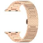 For Apple Watch Series 9 41mm Twill Stainless Steel Watch Band(Rose Gold) - 3