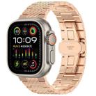 For Apple Watch Ultra 49mm Twill Stainless Steel Watch Band(Rose Gold) - 1