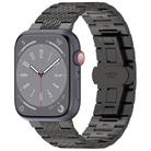 For Apple Watch Series 8 41mm Twill Stainless Steel Watch Band(Black) - 1