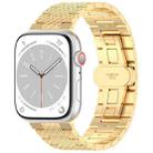 For Apple Watch Series 8 41mm Twill Stainless Steel Watch Band(Gold) - 1