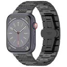 For Apple Watch Series 8 45mm Twill Stainless Steel Watch Band(Black) - 1
