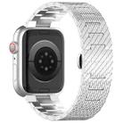 For Apple Watch Series 7 41mm Twill Stainless Steel Watch Band(Silver) - 2