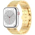 For Apple Watch Series 7 41mm Twill Stainless Steel Watch Band(Gold) - 1