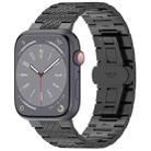 For Apple Watch SE 40mm Twill Stainless Steel Watch Band(Black) - 1