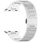 For Apple Watch SE 40mm Twill Stainless Steel Watch Band(Silver) - 3