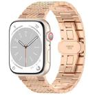 For Apple Watch Series 6 40mm Twill Stainless Steel Watch Band(Rose Gold) - 1