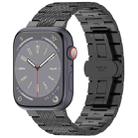 For Apple Watch Series 5 44mm Twill Stainless Steel Watch Band(Black) - 1