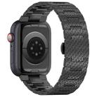 For Apple Watch Series 5 44mm Twill Stainless Steel Watch Band(Black) - 2