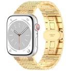 For Apple Watch Series 5 44mm Twill Stainless Steel Watch Band(Gold) - 1