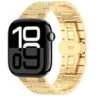 For Apple Watch Series 10 46mm Twill Stainless Steel Watch Band(Gold) - 1