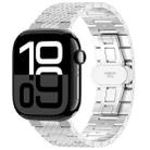 For Apple Watch Series 10 42mm Twill Stainless Steel Watch Band(Silver) - 1