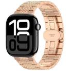 For Apple Watch Series 10 42mm Twill Stainless Steel Watch Band(Rose Gold) - 1