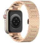 For Apple Watch Series 10 42mm Twill Stainless Steel Watch Band(Rose Gold) - 2