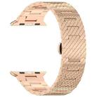 For Apple Watch Series 10 42mm Twill Stainless Steel Watch Band(Rose Gold) - 3