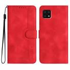 For Sharp Aquos Sense 6/Aquos Sense6s Heart Pattern Skin Feel Leather Phone Case(Red) - 1