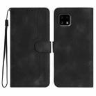 For Sharp Aquos sense4 4G/5G/Sense4 Lite Heart Pattern Skin Feel Leather Phone Case(Black) - 1