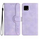 For Sharp Aquos sense4 4G/5G/Sense4 Lite Heart Pattern Skin Feel Leather Phone Case(Purple) - 1