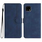 For Sharp Aquos sense4 4G/5G/Sense4 Lite Heart Pattern Skin Feel Leather Phone Case(Royal Blue) - 1