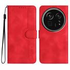 For Sharp Aquos R9 Pro Heart Pattern Skin Feel Leather Phone Case(Red) - 1