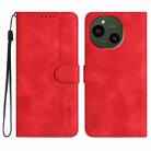 For Sharp Aquos R10 Heart Pattern Skin Feel Leather Phone Case(Red) - 1