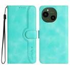 For Sharp Aquos R10 Heart Pattern Skin Feel Leather Phone Case(Light Blue) - 1