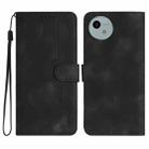 For Sharp Aquos wish5 Heart Pattern Skin Feel Leather Phone Case(Black) - 1