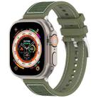 For Apple Watch SE 2023 44mm Official Buckle Hybrid Nylon Braid Silicone Watch Band(Green) - 1