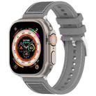 For Apple Watch Series 9 41mm Official Buckle Hybrid Nylon Braid Silicone Watch Band(Grey) - 1