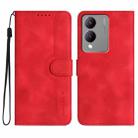 For vivo Y17s 4G Global/Y28 5G India Heart Pattern Skin Feel Leather Phone Case(Red) - 1