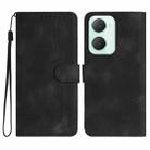 For vivo Y03 4G Global Heart Pattern Skin Feel Leather Phone Case(Black) - 1