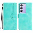 For vivo Y100 5G IDN/Y200e 5G Global Heart Pattern Skin Feel Leather Phone Case(Light Blue) - 1