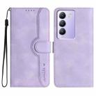 For vivo Y100 5G IDN/Y200e 5G Global Heart Pattern Skin Feel Leather Phone Case(Purple) - 1