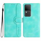 For vivo V30 5G Global/V30 Pro 5G Global Heart Pattern Skin Feel Leather Phone Case(Light Blue) - 1