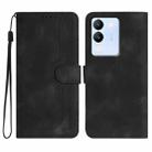 For vivo V30 Lite 5G Global Heart Pattern Skin Feel Leather Phone Case(Black) - 1