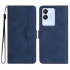 For vivo V30 Lite 5G Global Heart Pattern Skin Feel Leather Phone Case(Royal Blue) - 1