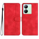 For vivo Y27s 4G Global Heart Pattern Skin Feel Leather Phone Case(Red) - 1