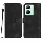 For vivo Y27s 4G Global Heart Pattern Skin Feel Leather Phone Case(Black) - 1