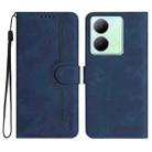 For vivo Y27s 4G Global Heart Pattern Skin Feel Leather Phone Case(Royal Blue) - 1