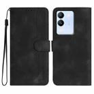 For vivo V29e 5G Global/Y200 5G Global Heart Pattern Skin Feel Leather Phone Case(Black) - 1