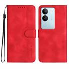 For vivo V29 5G Global/V29 Pro Heart Pattern Skin Feel Leather Phone Case(Red) - 1