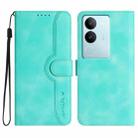 For vivo V29 5G Global/V29 Pro Heart Pattern Skin Feel Leather Phone Case(Light Blue) - 1