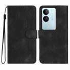 For vivo V29 5G Global/V29 Pro Heart Pattern Skin Feel Leather Phone Case(Black) - 1