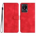 For vivo Y02A 4G/Y02 4G/Y11 2023/Y02t Heart Pattern Skin Feel Leather Phone Case(Red) - 1