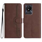 For vivo Y02A 4G/Y02 4G/Y11 2023/Y02t Heart Pattern Skin Feel Leather Phone Case(Brown) - 1