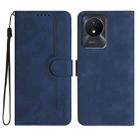 For vivo Y02A 4G/Y02 4G/Y11 2023/Y02t Heart Pattern Skin Feel Leather Phone Case(Royal Blue) - 1