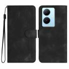 For vivo Y78+ 5G Global/Y78 5G Global Heart Pattern Skin Feel Leather Phone Case(Black) - 1