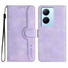 For vivo Y78+ 5G Global/Y78 5G Global Heart Pattern Skin Feel Leather Phone Case(Purple) - 1