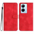 For vivo V29 Lite Heart Pattern Skin Feel Leather Phone Case(Red) - 1