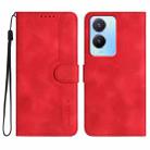 For vivo Y56 5G Global/Y16 4G Global Heart Pattern Skin Feel Leather Phone Case(Red) - 1